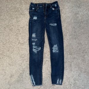 American eagle blue skinny jeans
